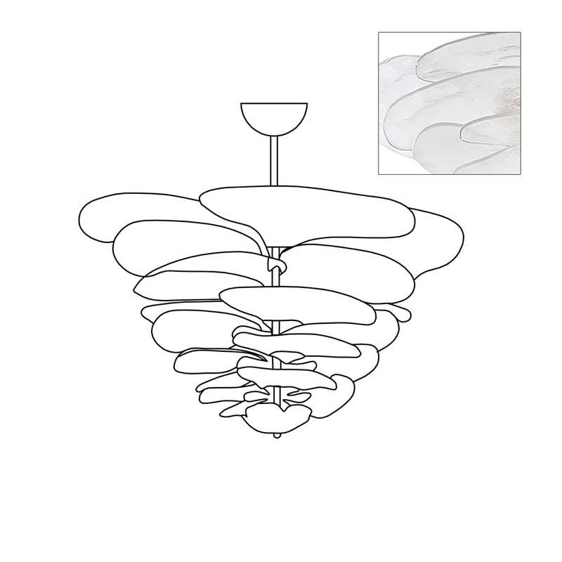 Crivs Chandelier Gold Murano Glass Petal Luxury-Neutral Decor