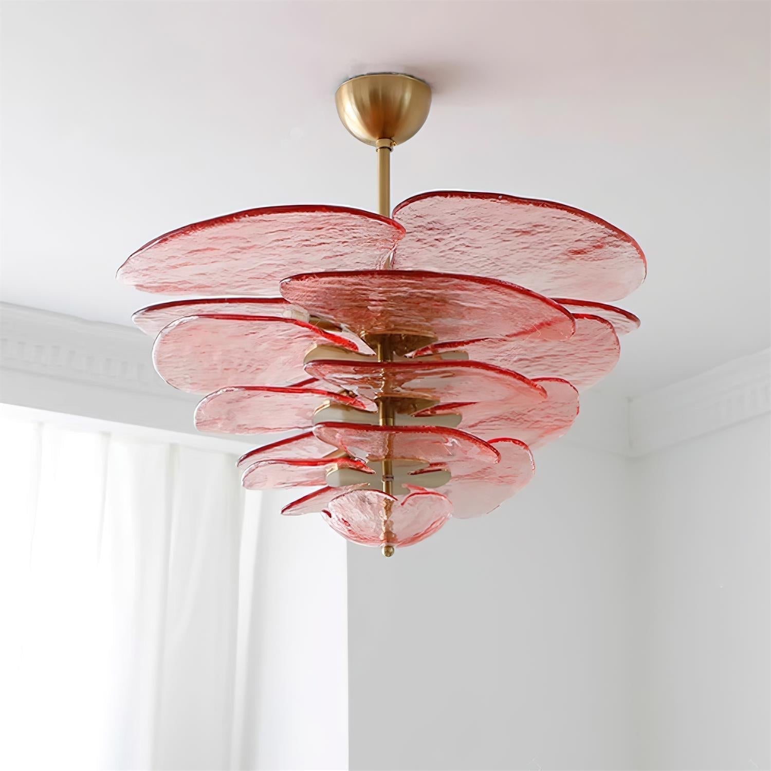 Crivs Chandelier Gold Murano Glass Petal Luxury-Neutral Decor