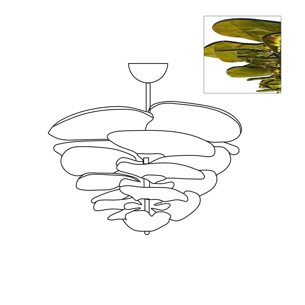 Crivs Chandelier Gold Murano Glass Petal Luxury-Neutral Decor