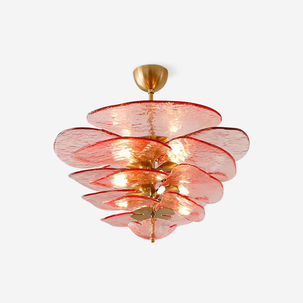 Crivs Chandelier Gold Murano Glass Petal Luxury-Neutral Decor