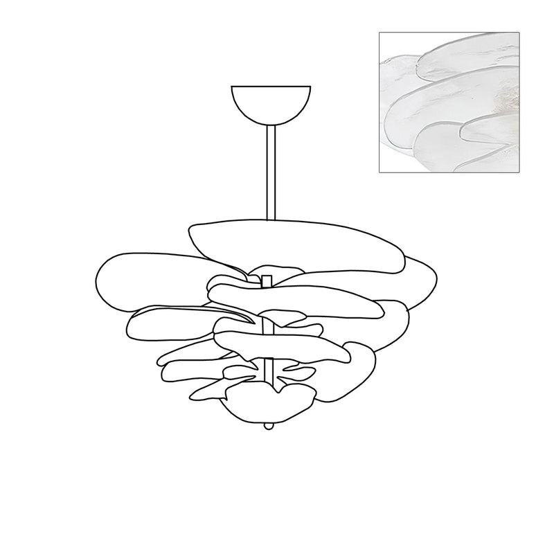 Crivs Chandelier Gold Murano Glass Petal Luxury-Neutral Decor