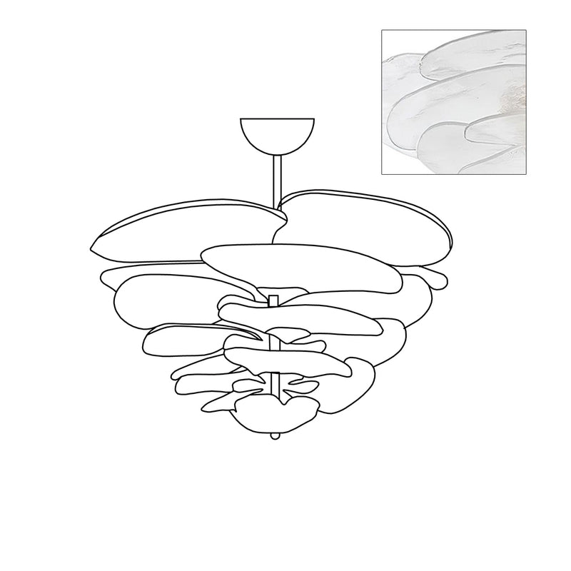 Crivs Chandelier Gold Murano Glass Petal Luxury-Neutral Decor