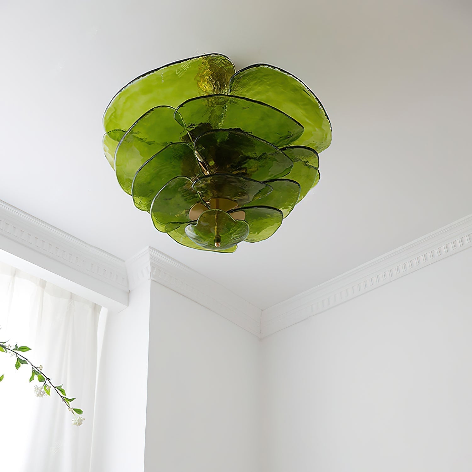 Crivs Chandelier Gold Murano Glass Petal Luxury-Neutral Decor
