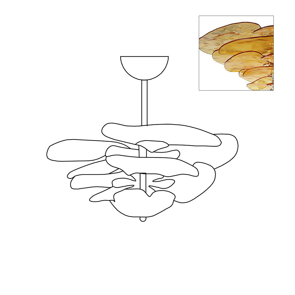 Crivs Chandelier Gold Murano Glass Petal Luxury-Neutral Decor