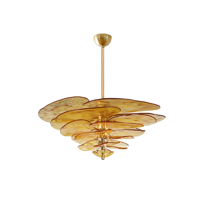 Crivs Chandelier Gold Murano Glass Petal Luxury-Neutral Decor