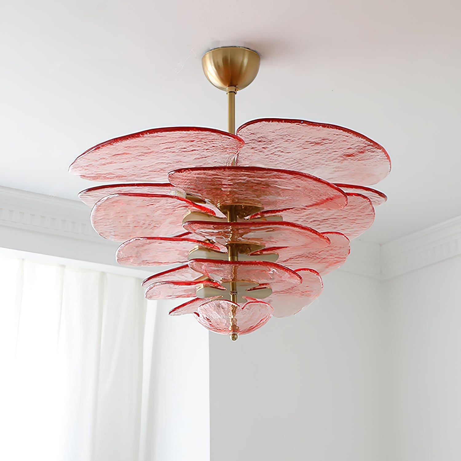 Crivs Chandelier Gold Murano Glass Petal Luxury-Neutral Decor