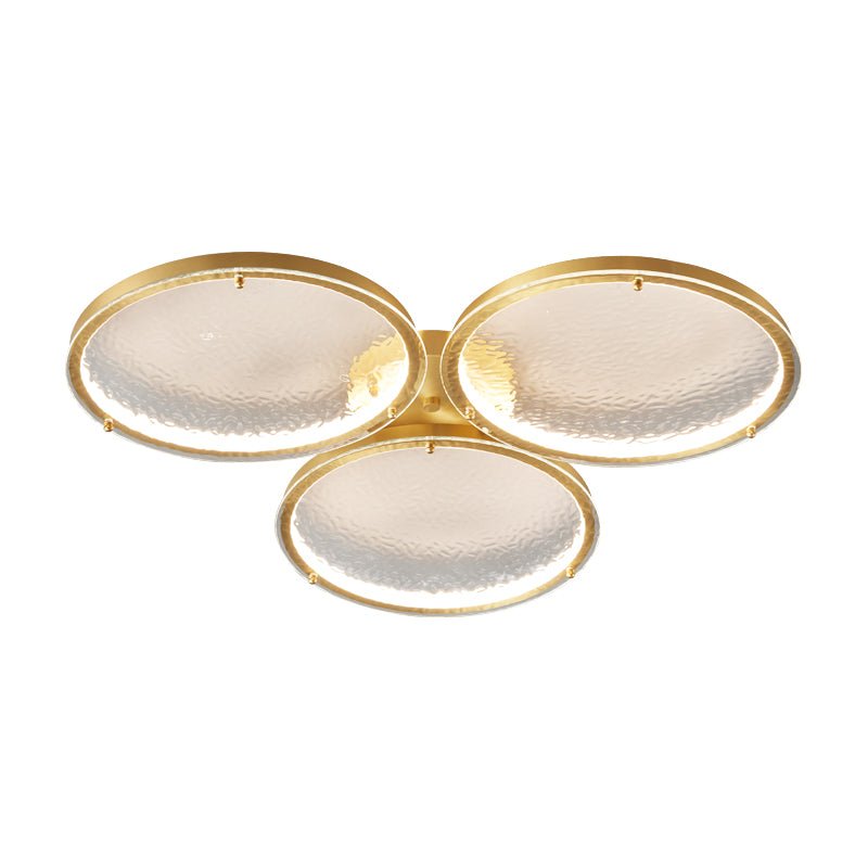 Itale Unique Rings Golden Brass Glass Ceiling Light-Neutral Decor