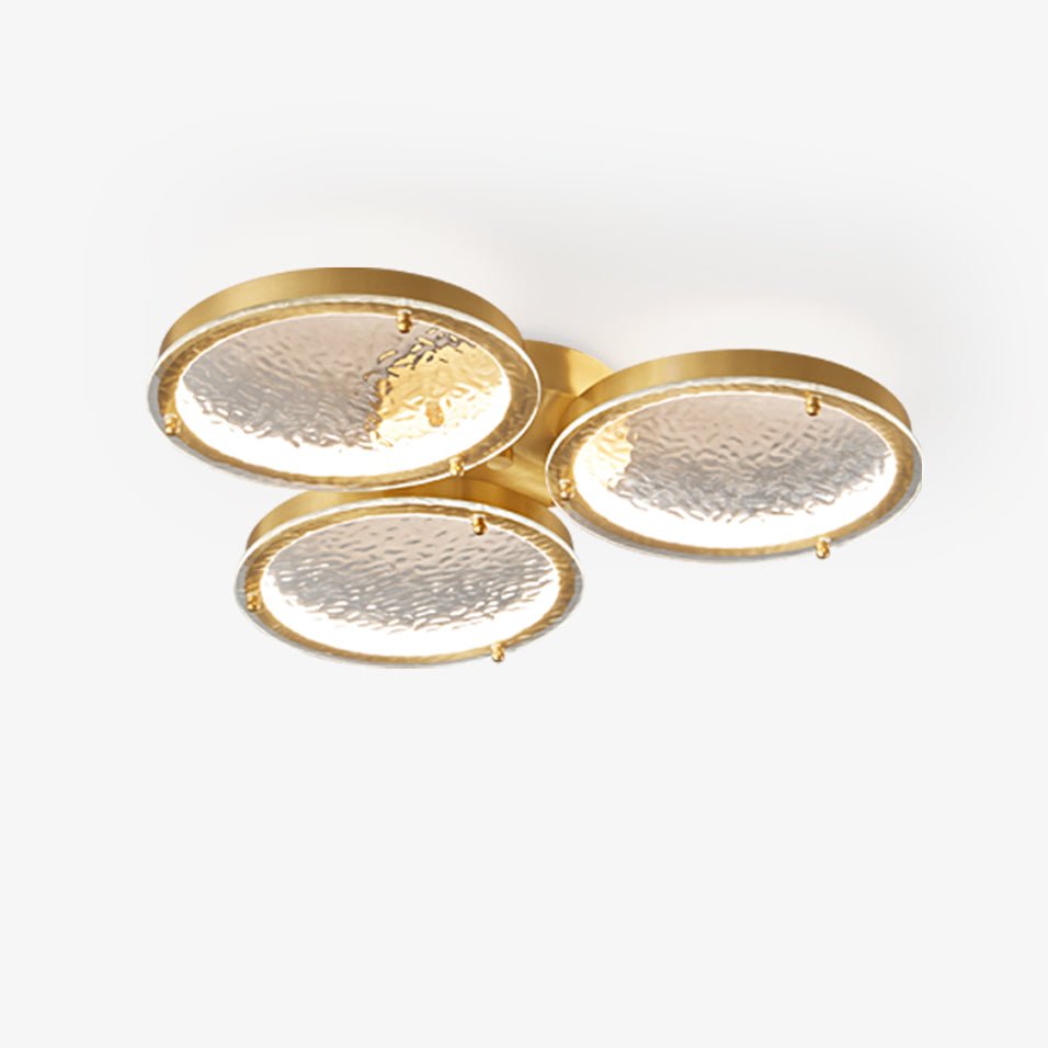 Itale Unique Rings Golden Brass Glass Ceiling Light-Neutral Decor