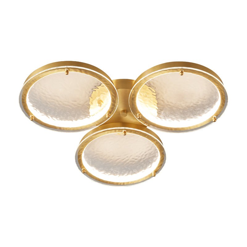 Itale Unique Rings Golden Brass Glass Ceiling Light-Neutral Decor