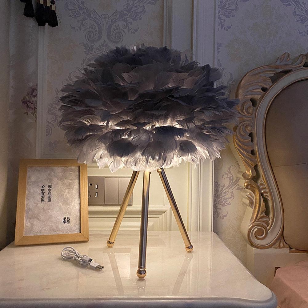Nilo Feather Feminine Table Lamp-Neutral Decor