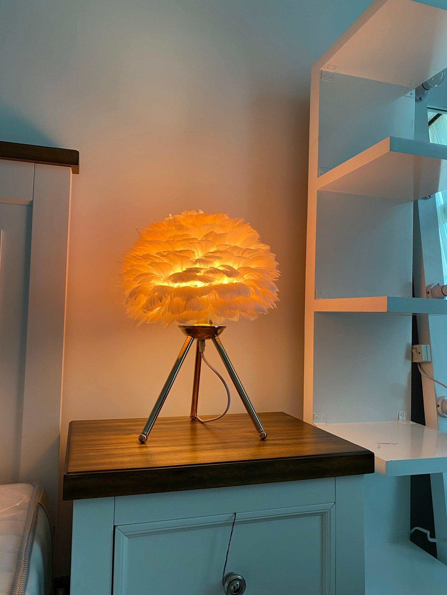 Nilo Feather Feminine Table Lamp-Neutral Decor