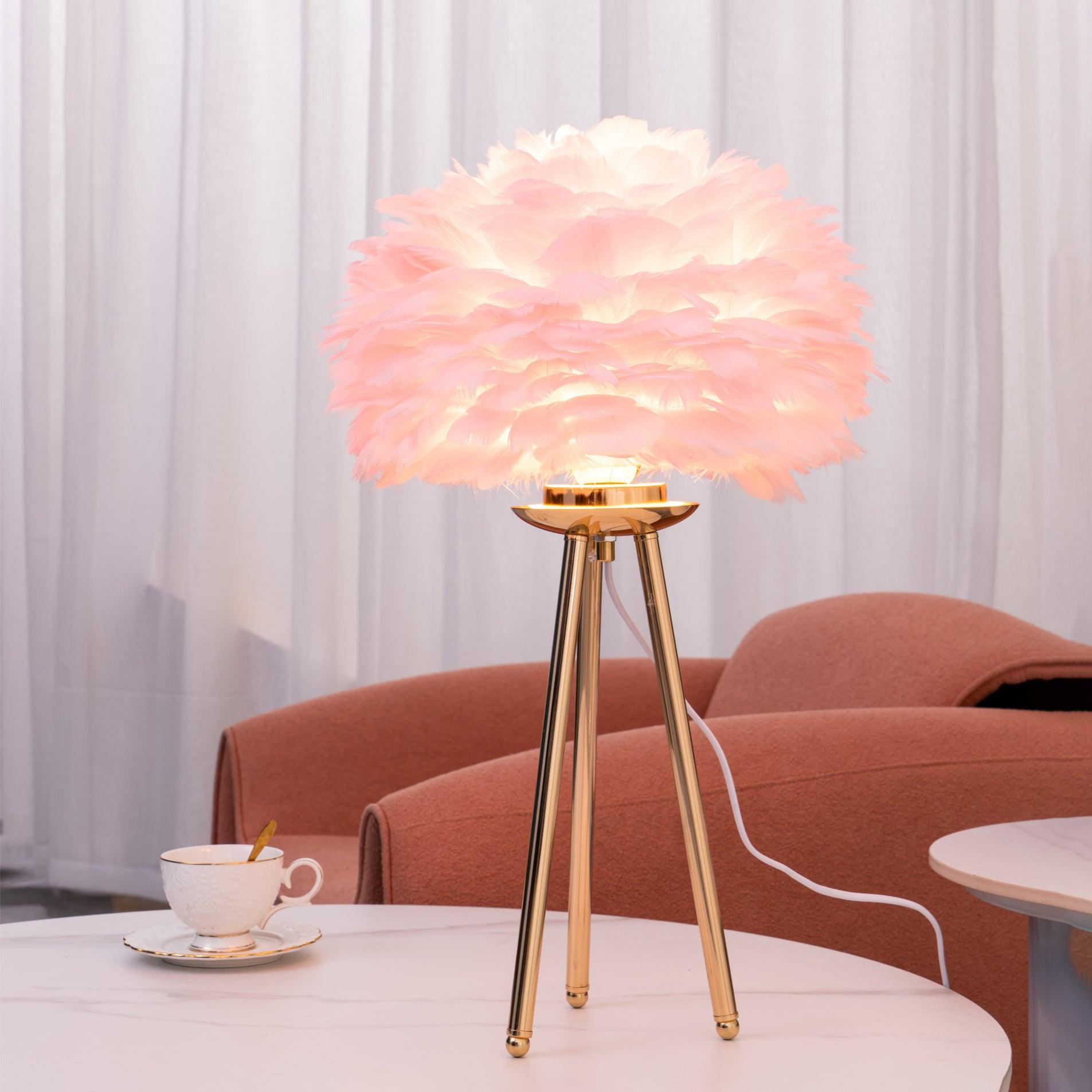 Nilo Feather Feminine Table Lamp-Neutral Decor