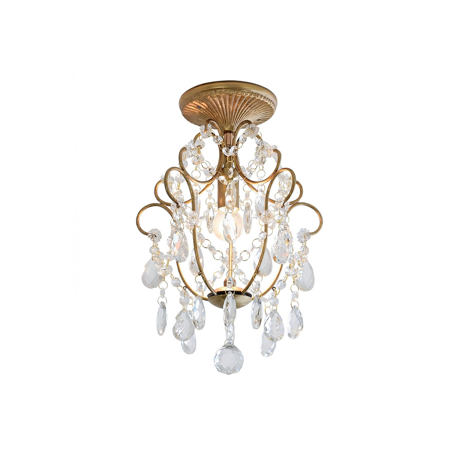 Gossly Crystal Ceiling Lamp in a luxurious room setting.