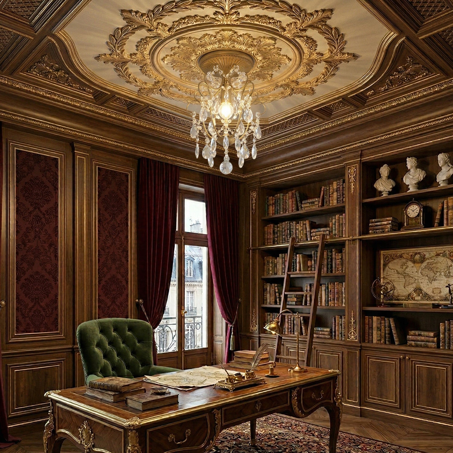 Side profile of the Gossly Crystal Ceiling Lamp.