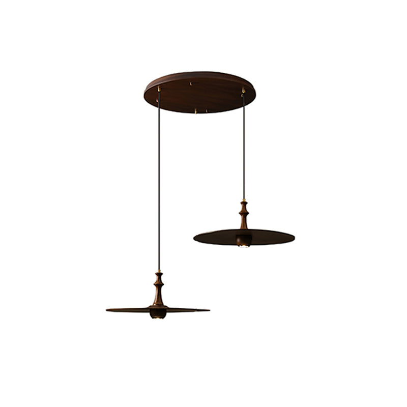 Syrinyra Sculptural Wood Disc Pendant Light-Neutral Decor