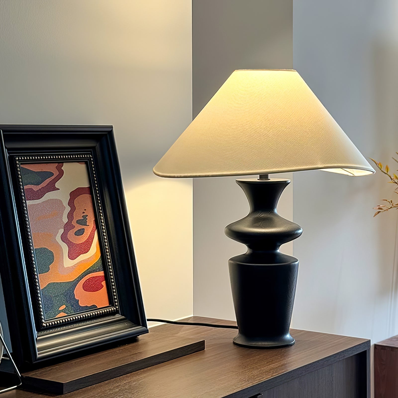 Arius Vintage Wood Table Lamp-Neutral Decor