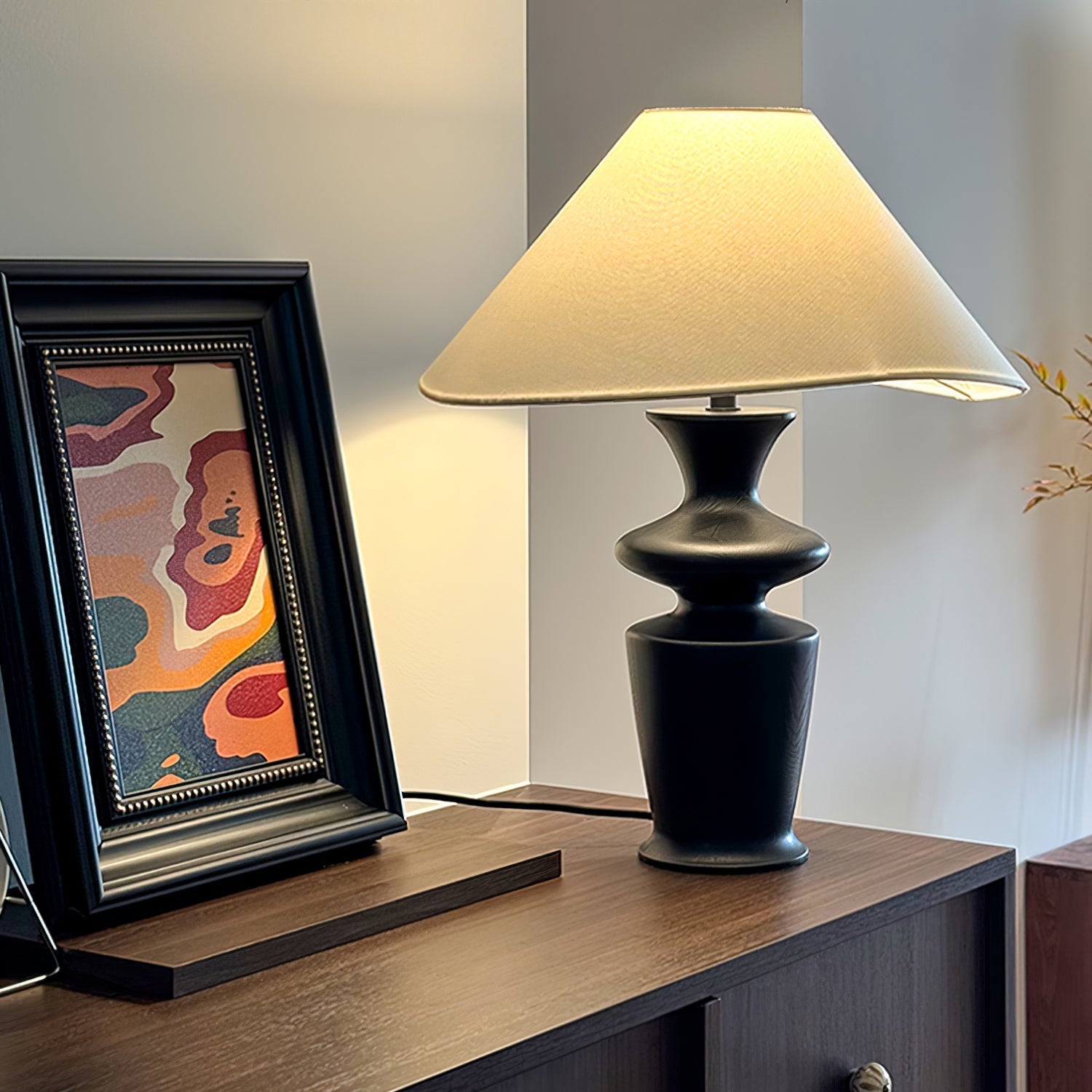 Arius Vintage Wood Table Lamp-Neutral Decor