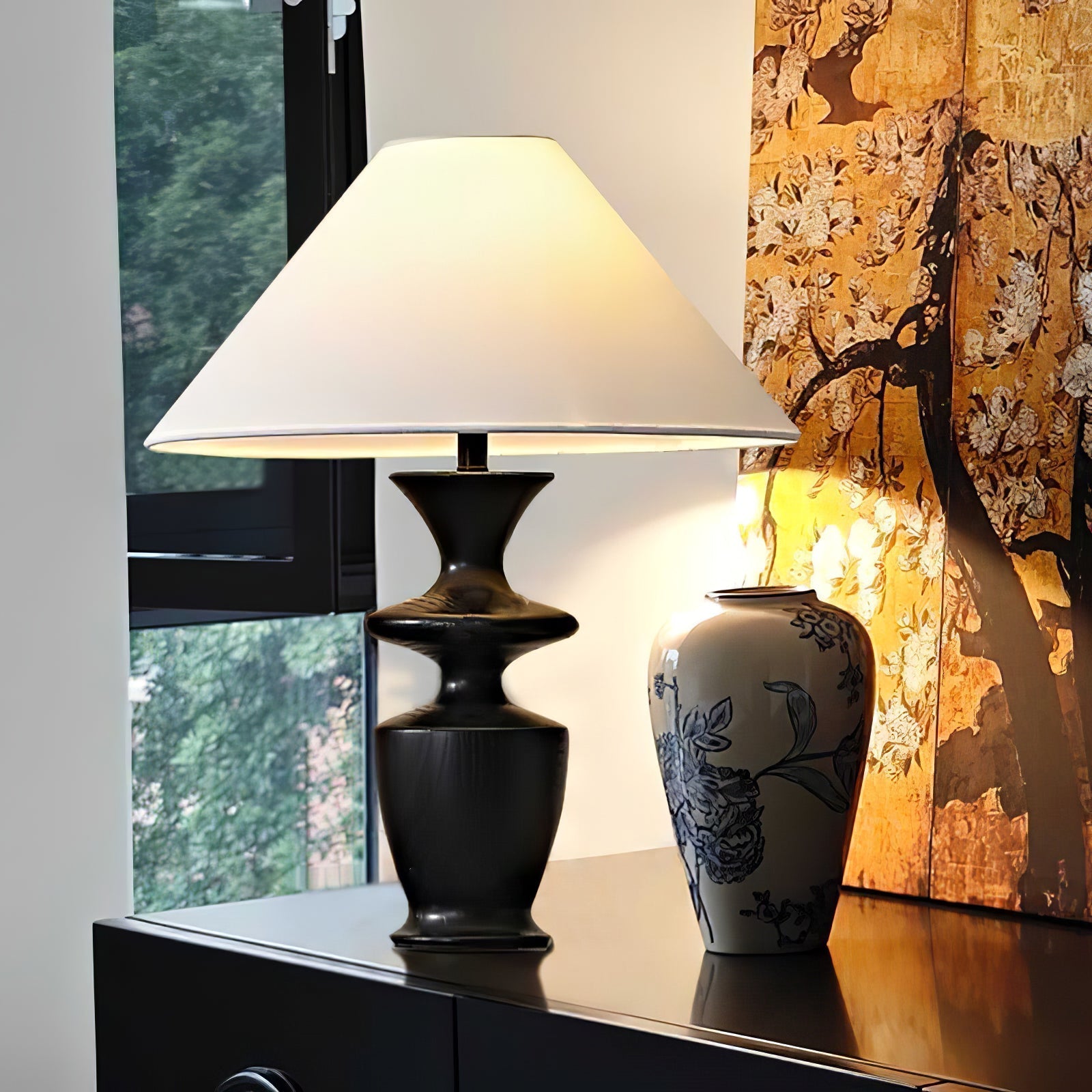 Arius Vintage Wood Table Lamp-Neutral Decor