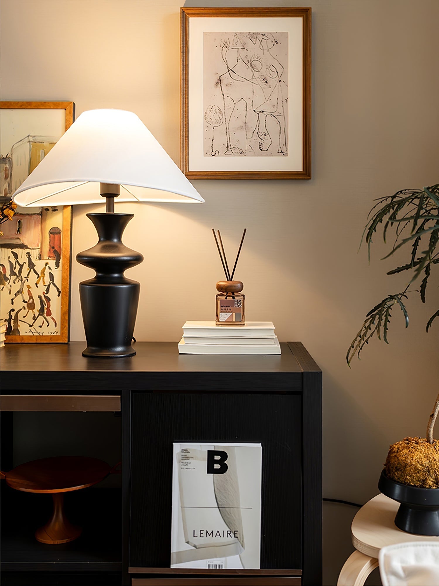 Arius Vintage Wood Table Lamp-Neutral Decor