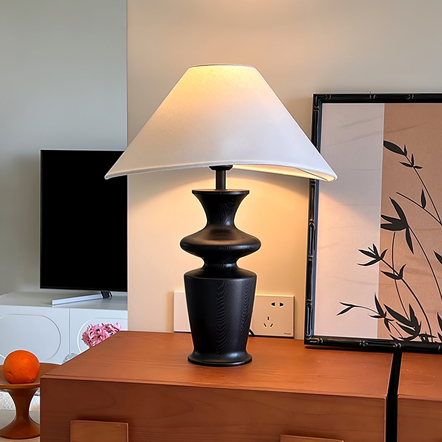 Arius Vintage Wood Table Lamp-Neutral Decor