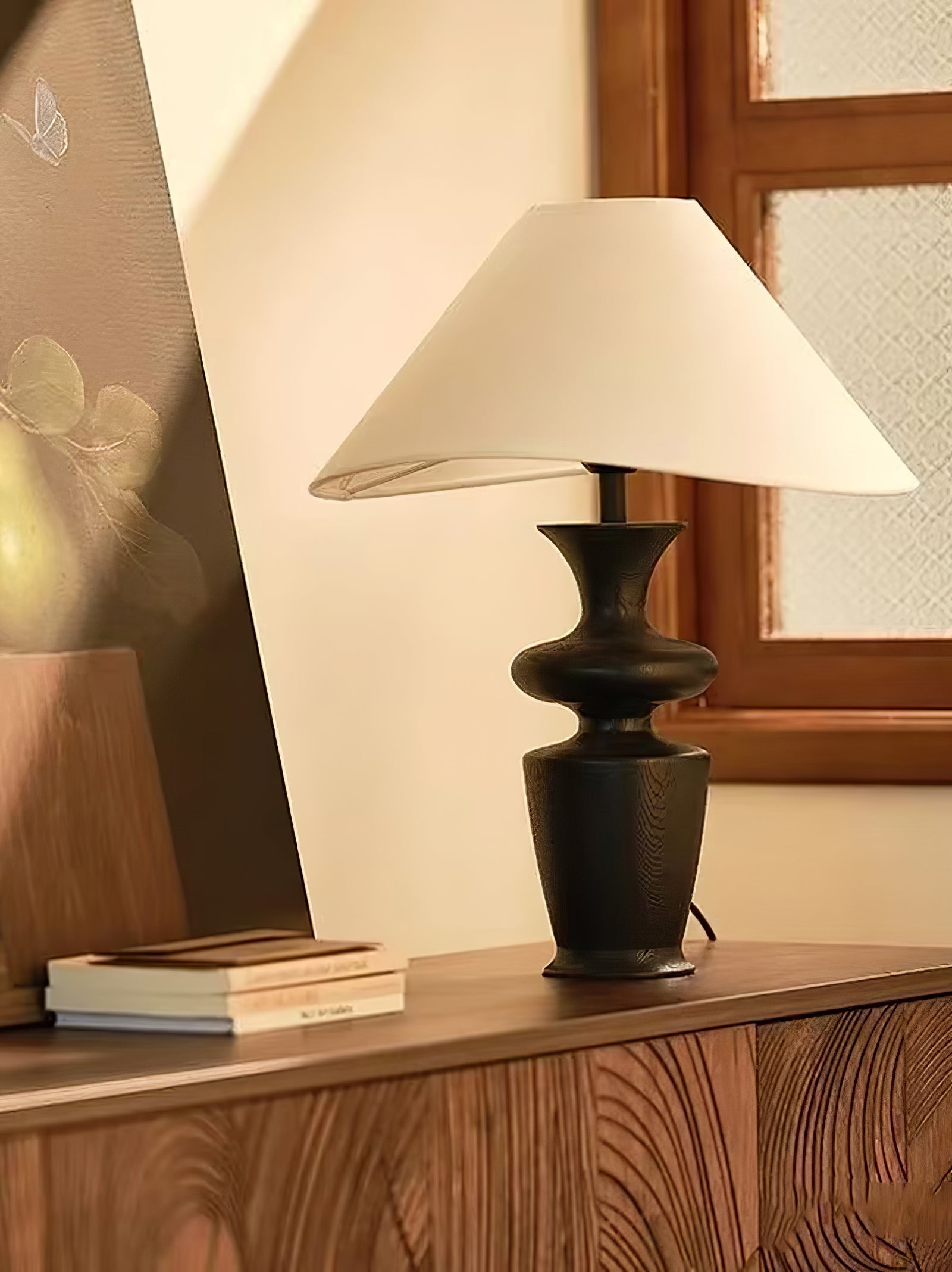 Arius Vintage Wood Table Lamp-Neutral Decor
