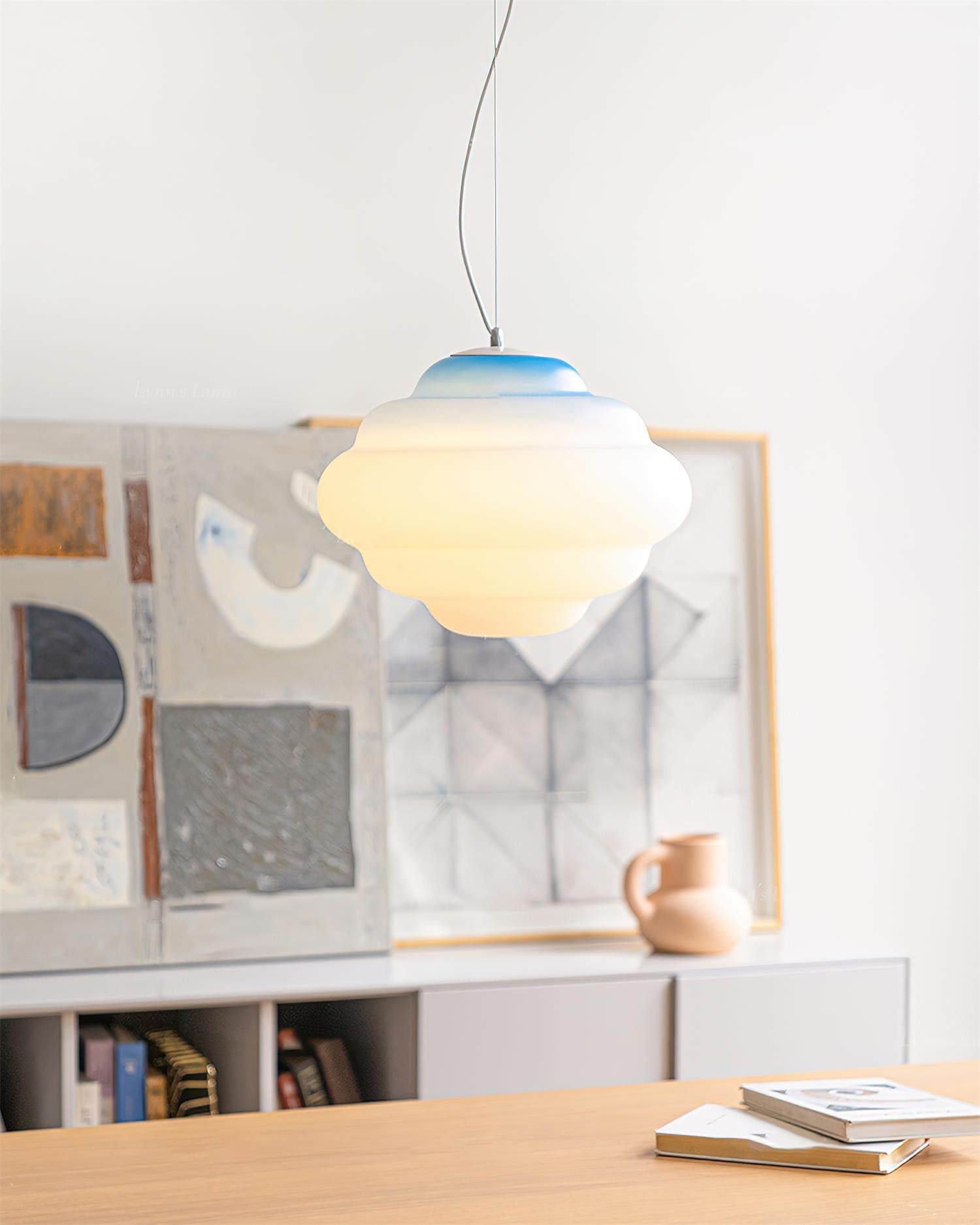Eurvenara Premium Nordic Art Cloudy Glass Pendant Lamp-Neutral Decor