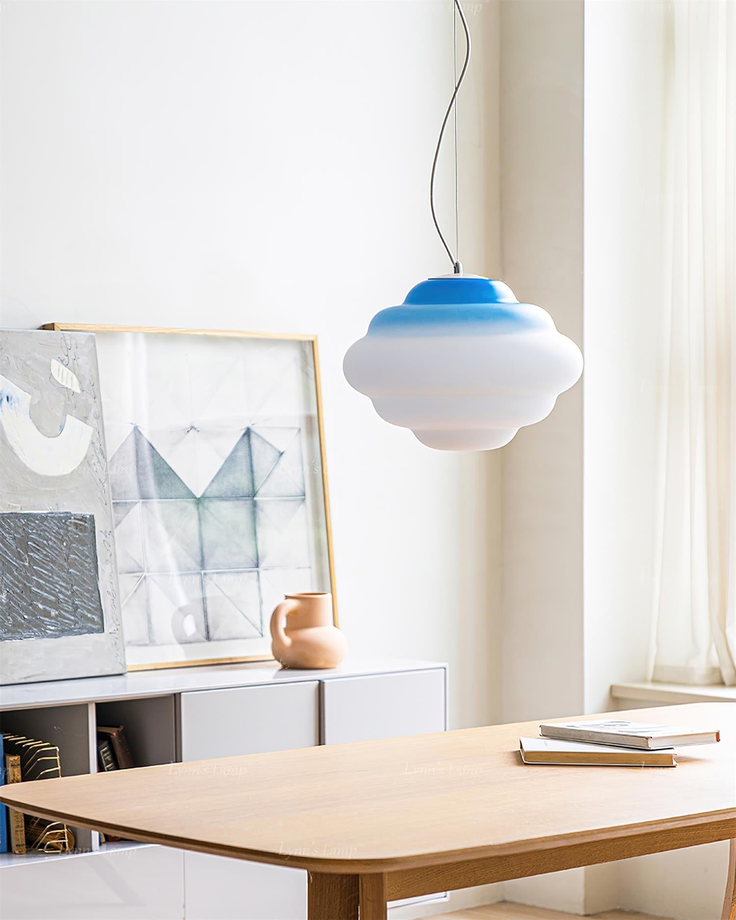 Eurvenara Premium Nordic Art Cloudy Glass Pendant Lamp-Neutral Decor