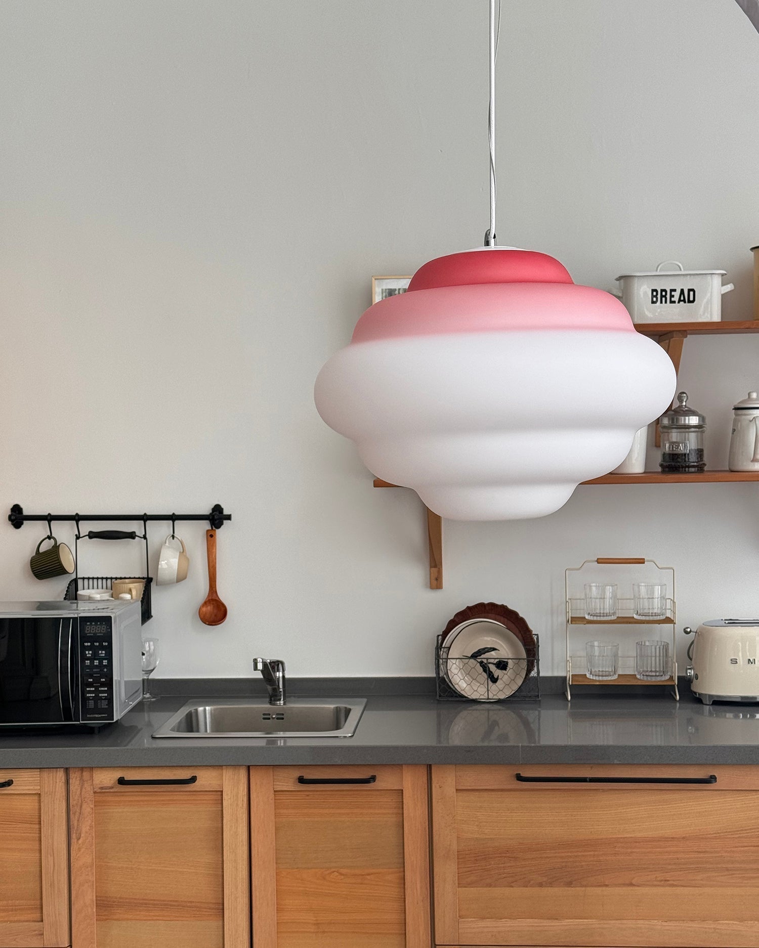 Eurvenara Premium Nordic Art Cloudy Glass Pendant Lamp-Neutral Decor