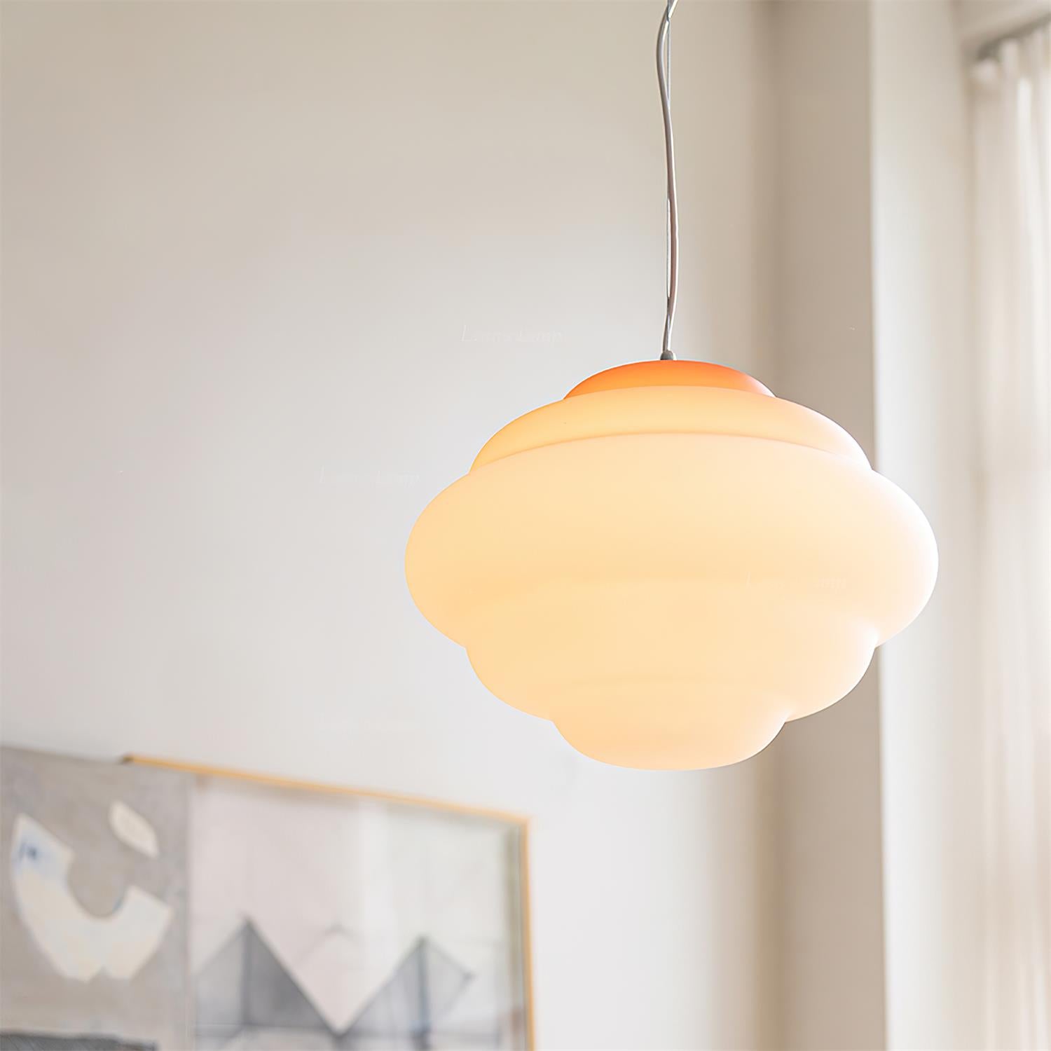 Eurvenara Premium Nordic Art Cloudy Glass Pendant Lamp-Neutral Decor