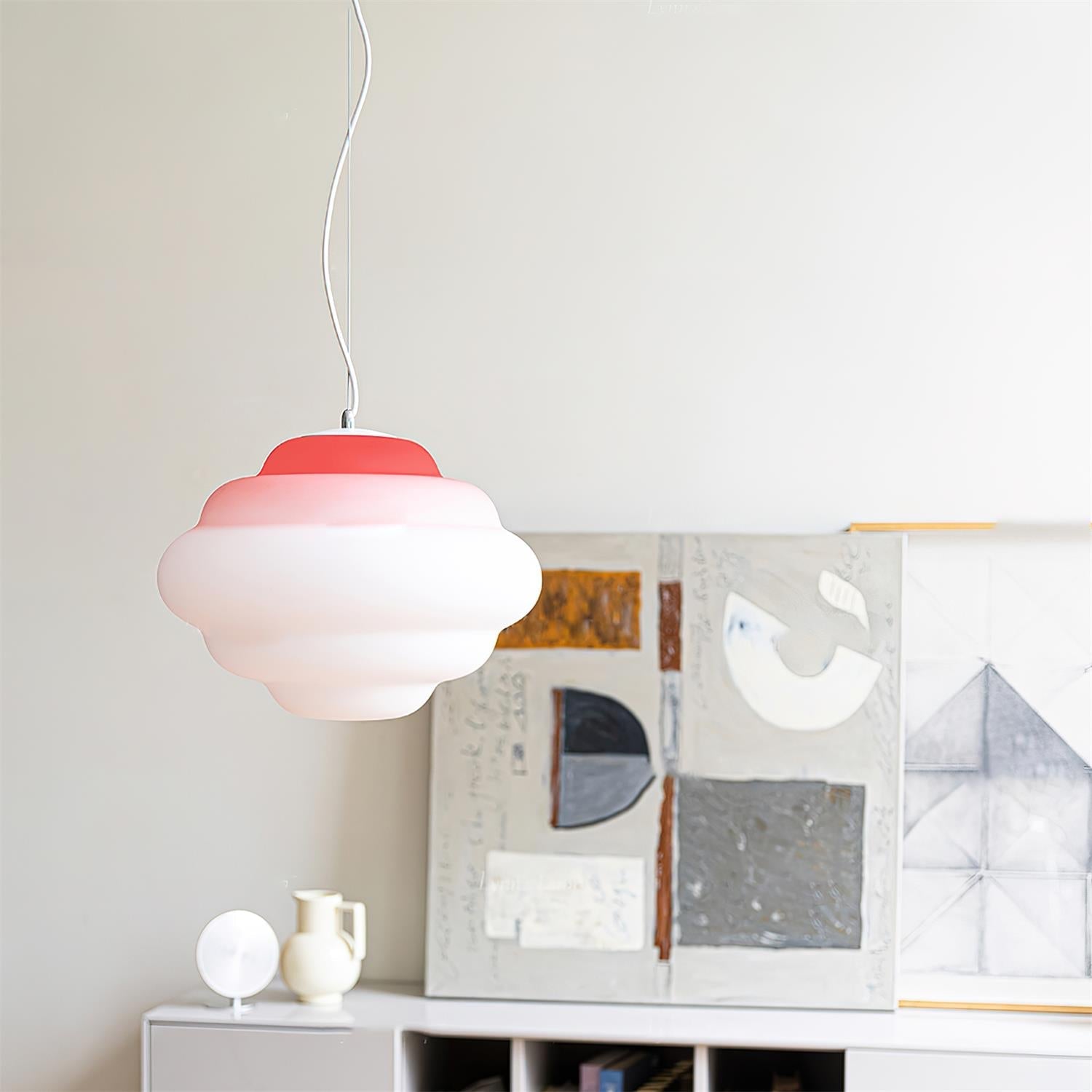 Eurvenara Premium Nordic Art Cloudy Glass Pendant Lamp-Neutral Decor