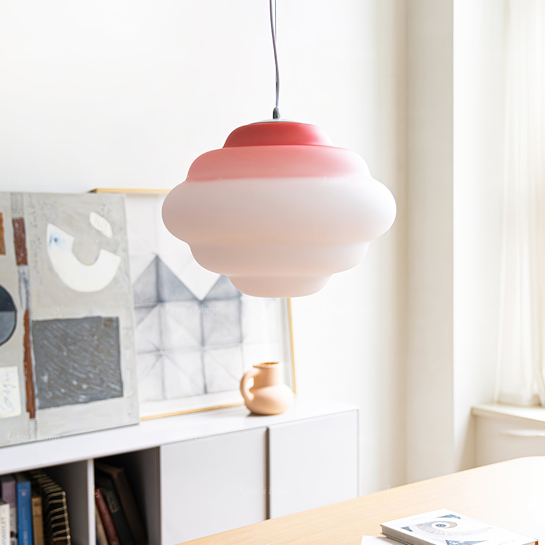 Eurvenara Premium Nordic Art Cloudy Glass Pendant Lamp-Neutral Decor