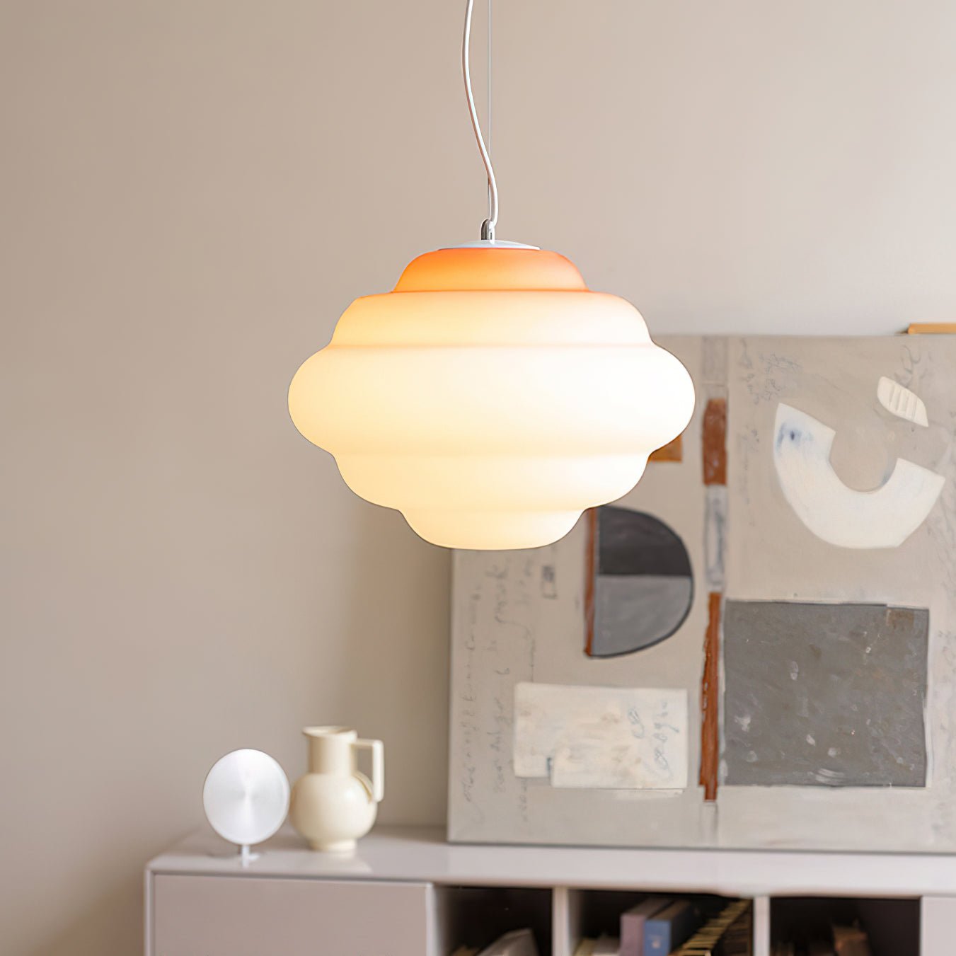 Eurvenara Premium Nordic Art Cloudy Glass Pendant Lamp-Neutral Decor