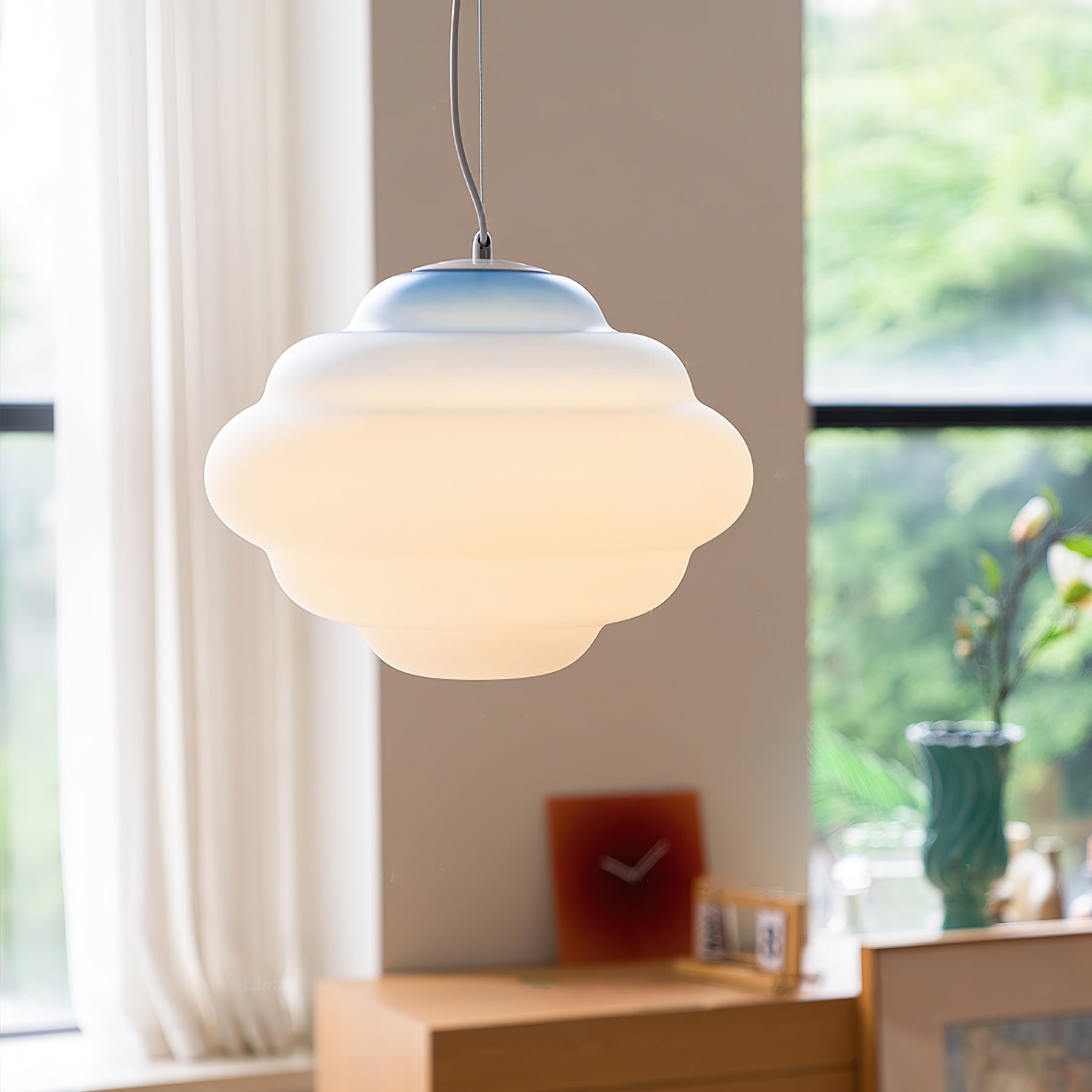 Eurvenara Premium Nordic Art Cloudy Glass Pendant Lamp-Neutral Decor