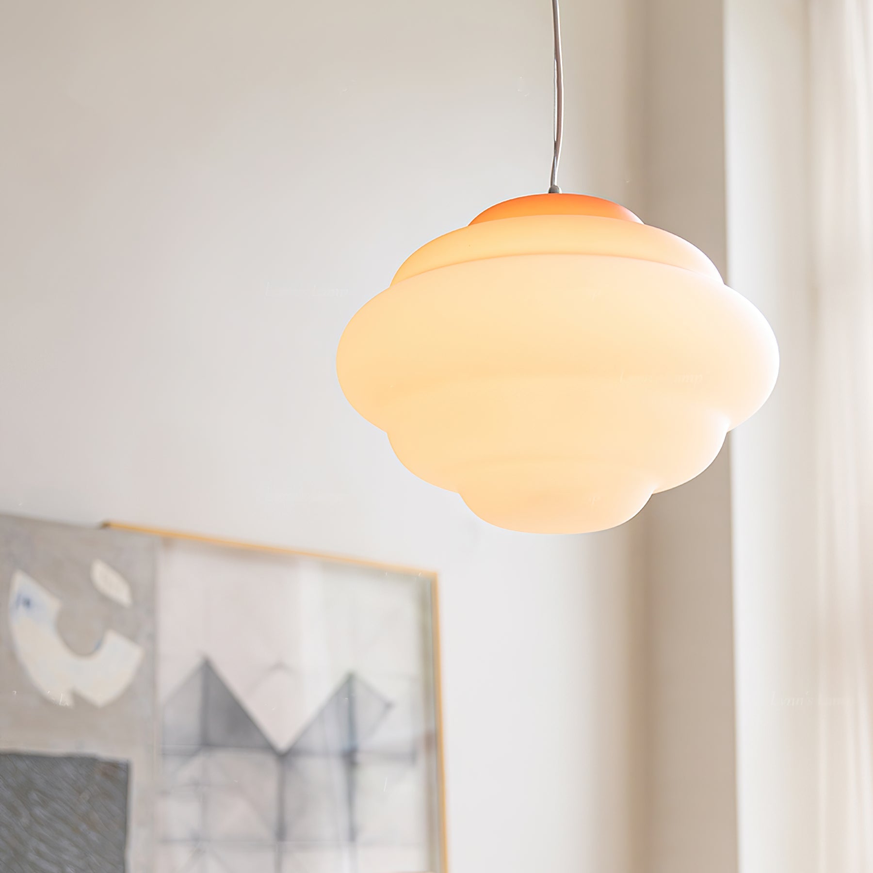 Eurvenara Premium Nordic Art Cloudy Glass Pendant Lamp-Neutral Decor