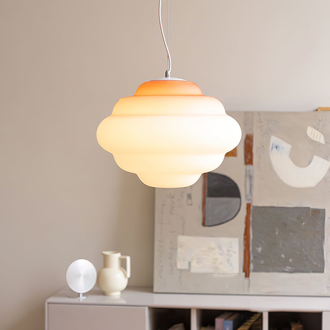 Eurvenara Premium Nordic Art Cloudy Glass Pendant Lamp-Neutral Decor