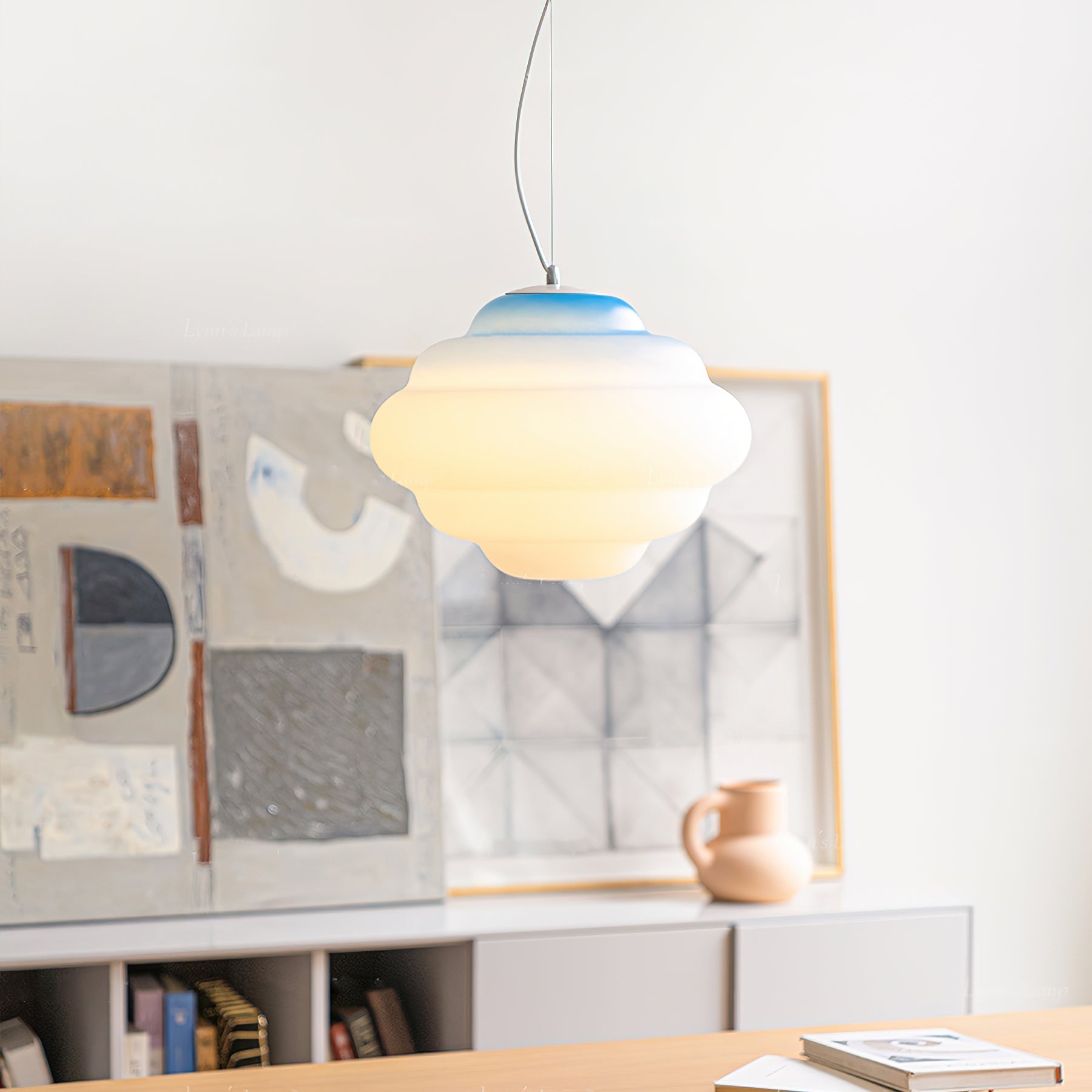 Eurvenara Premium Nordic Art Cloudy Glass Pendant Lamp-Neutral Decor