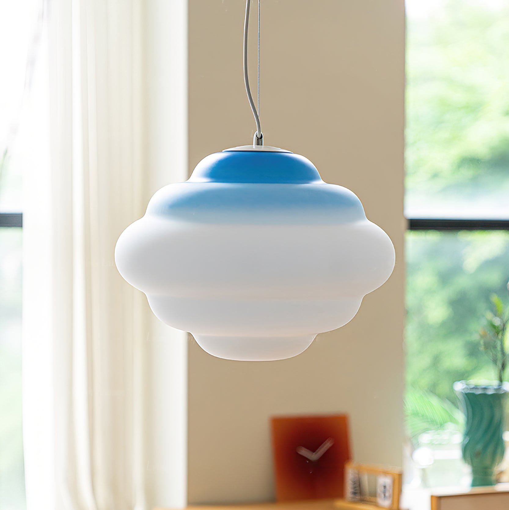 Eurvenara Premium Nordic Art Cloudy Glass Pendant Lamp-Neutral Decor