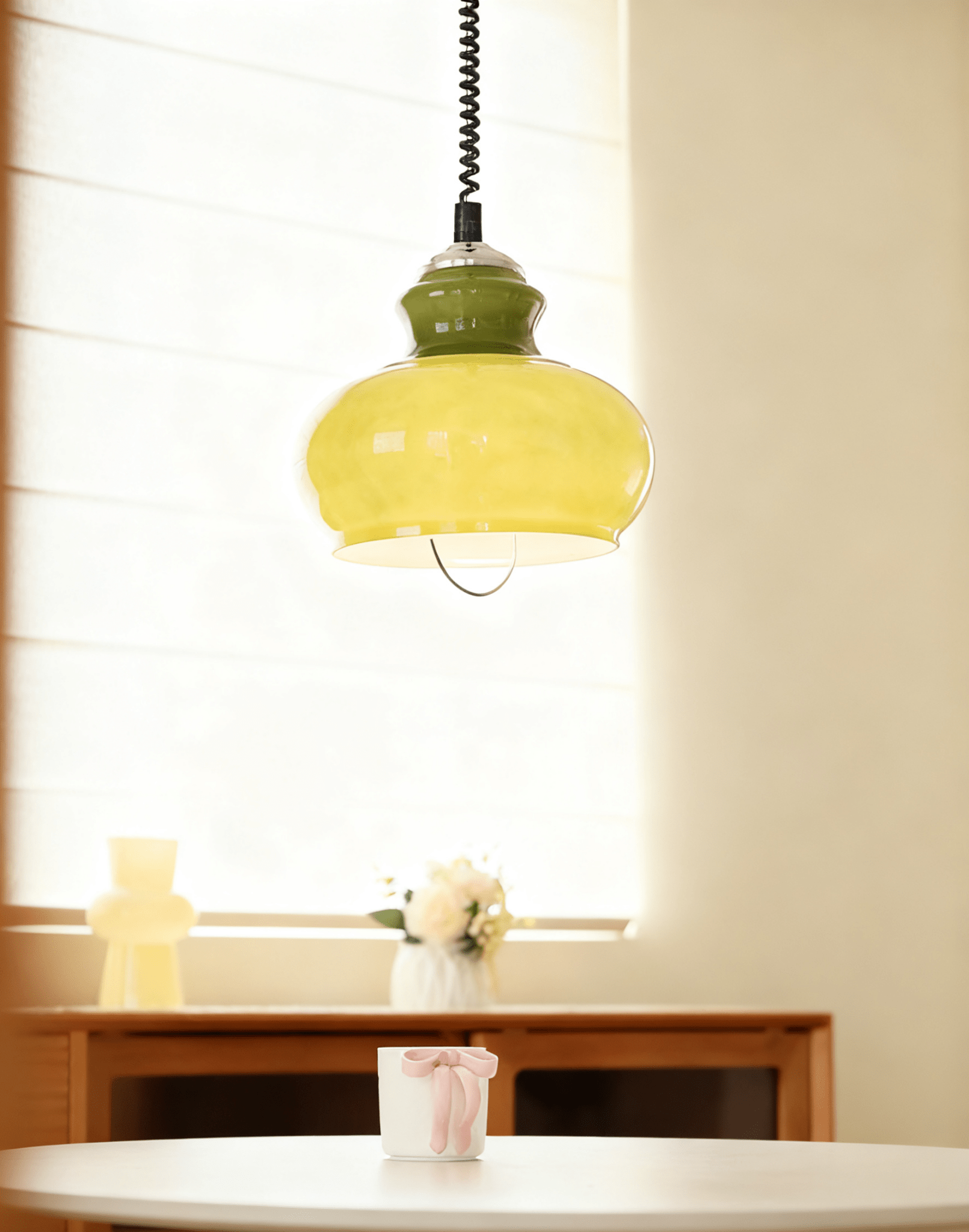 Gradient Glass Coil Pendant Light-Neutral Decor