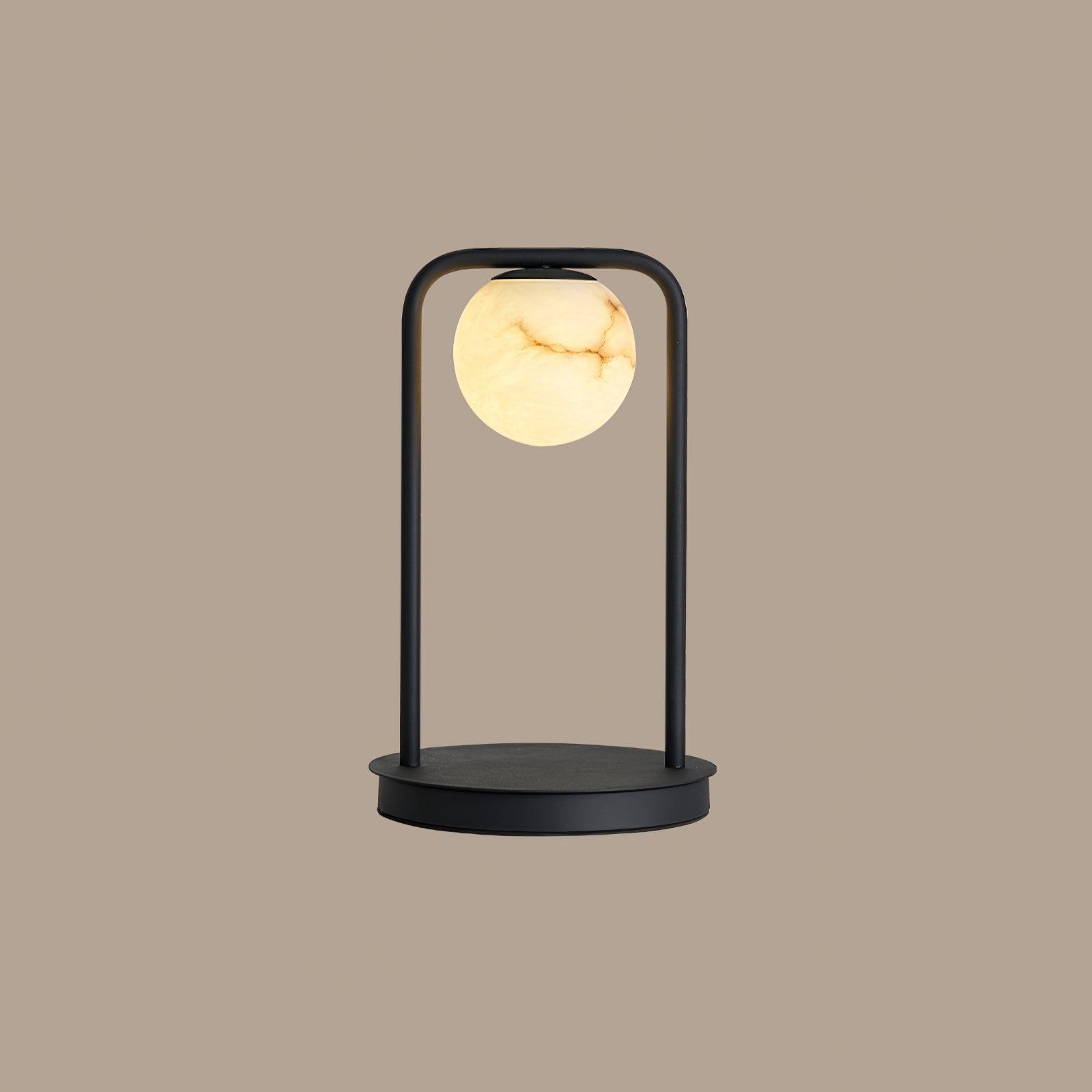 Ulrinus Arch Alabaster Table Lamp-Neutral Decor