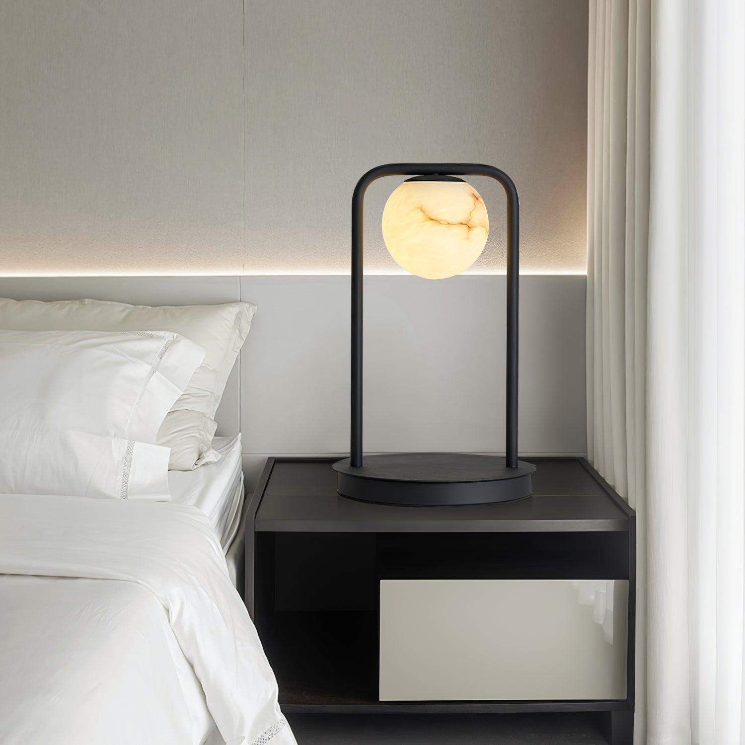 Ulrinus Arch Alabaster Table Lamp-Neutral Decor