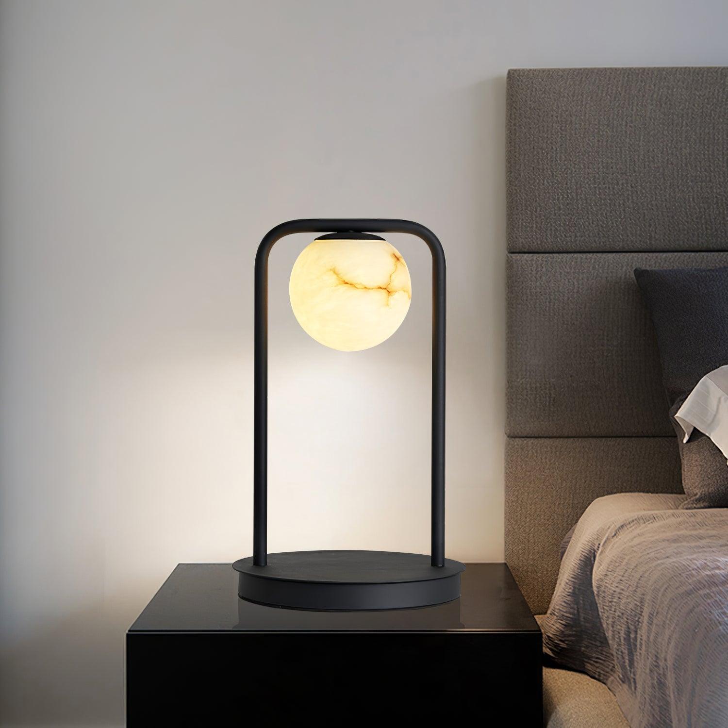 Ulrinus Arch Alabaster Table Lamp-Neutral Decor