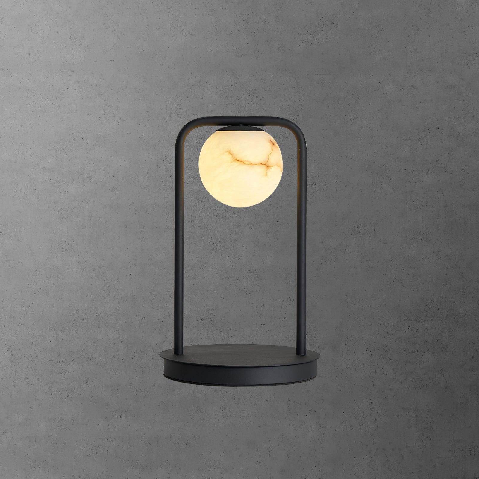 Ulrinus Arch Alabaster Table Lamp-Neutral Decor