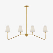 Lustra Chandelier Brass Curved Beige Linear-Neutral Decor
