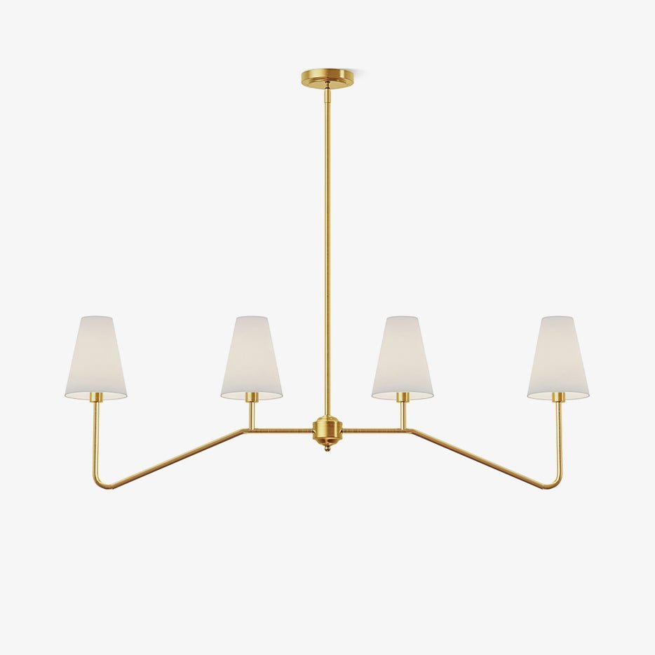 Lustra Chandelier Brass Curved Beige Linear-Neutral Decor