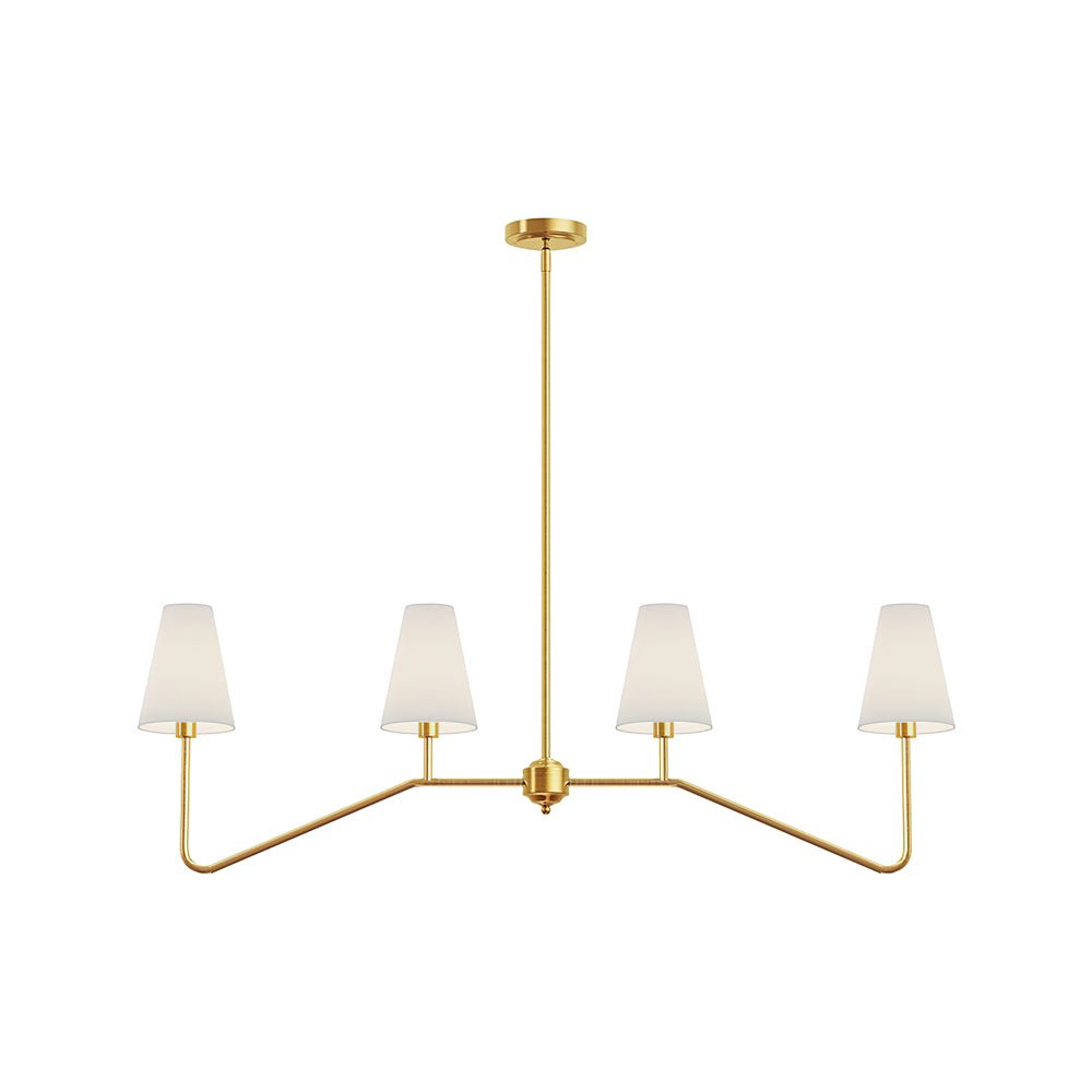 Lustra Chandelier Brass Curved Beige Linear-Neutral Decor