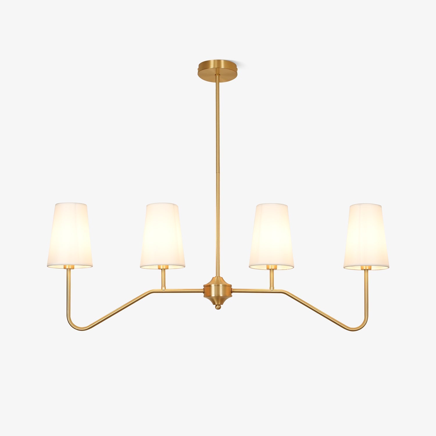 Lustra Chandelier Brass Curved Beige Linear-Neutral Decor