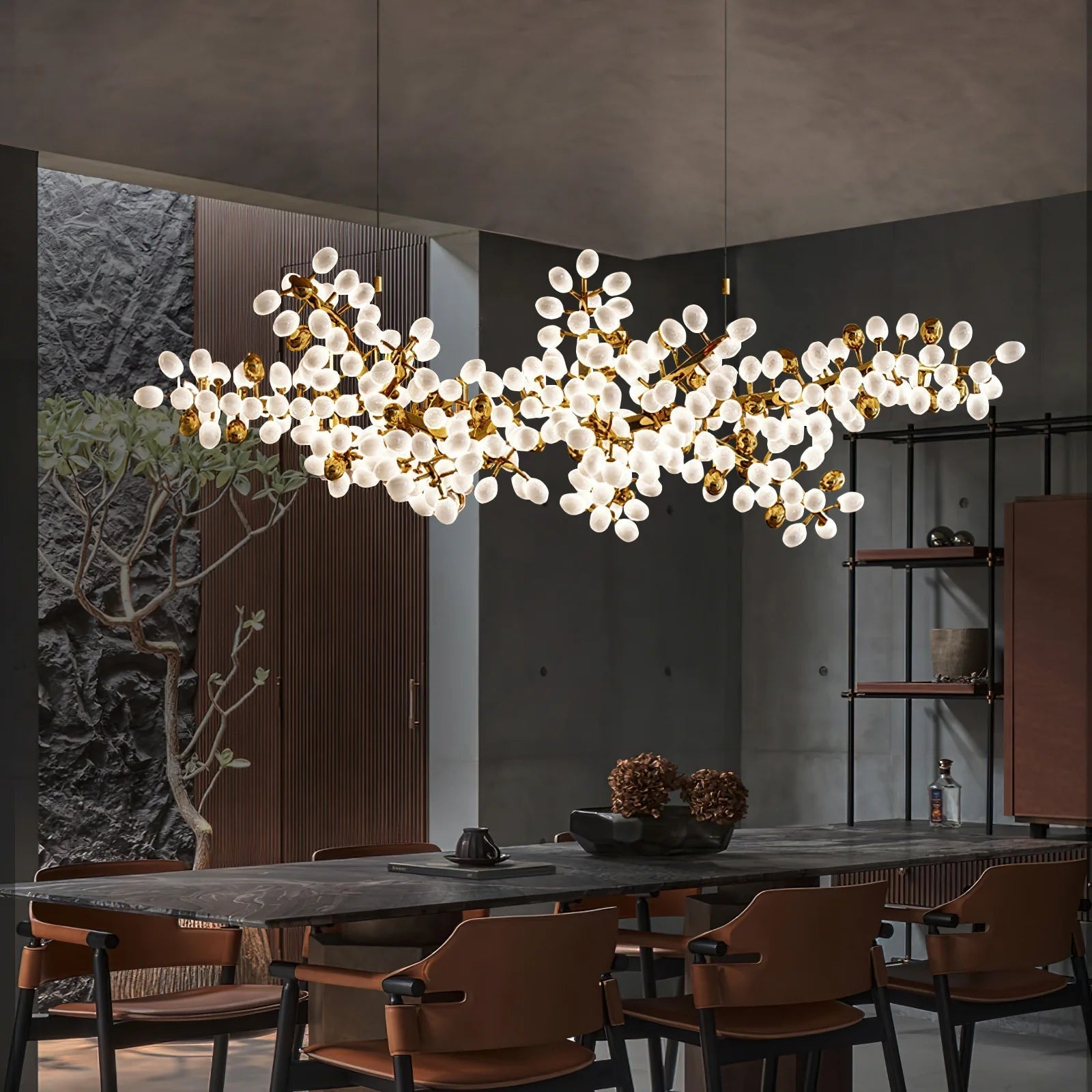 Aldo Elegant Droplet Glass Chandelier-Neutral Decor