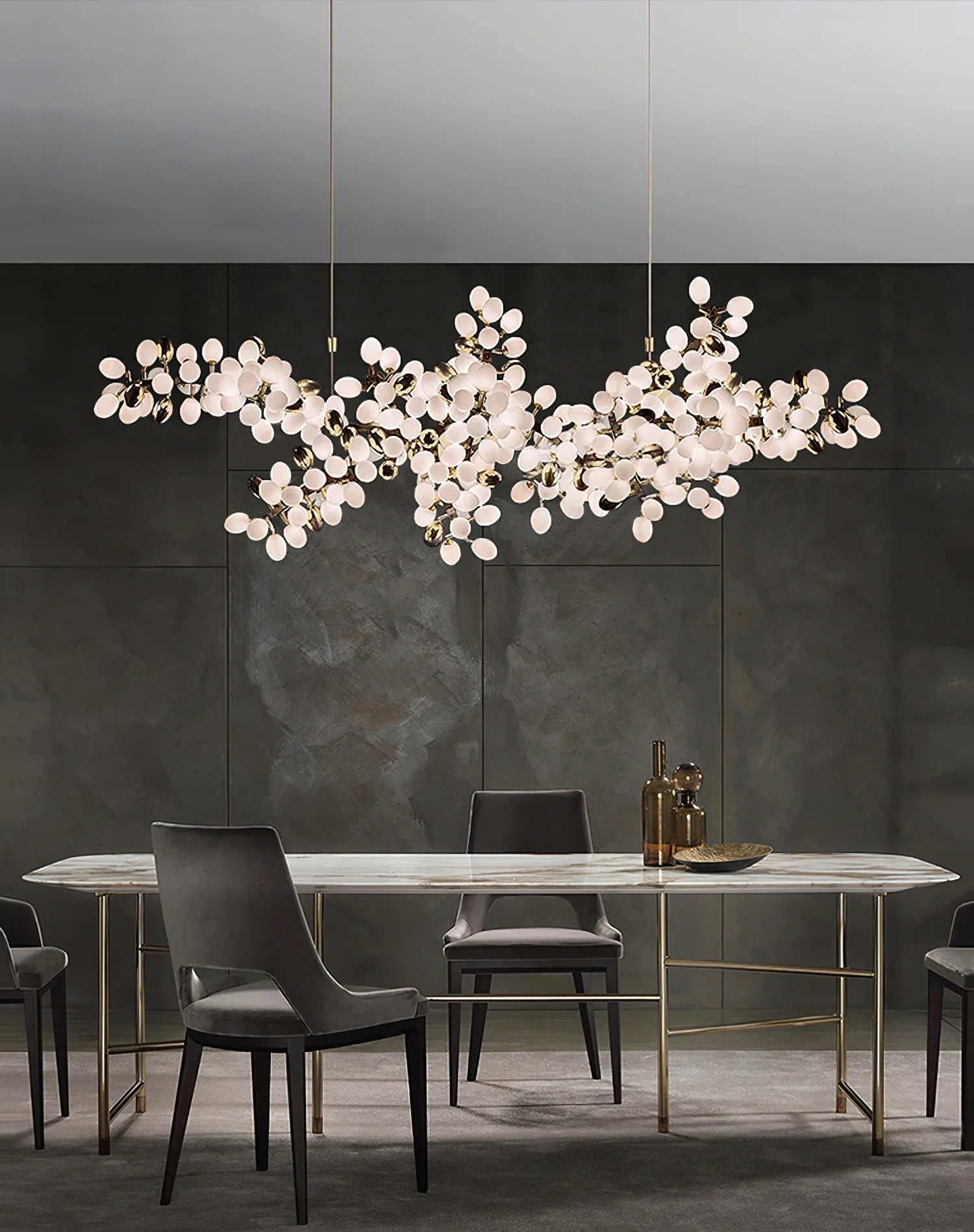Aldo Elegant Droplet Glass Chandelier-Neutral Decor