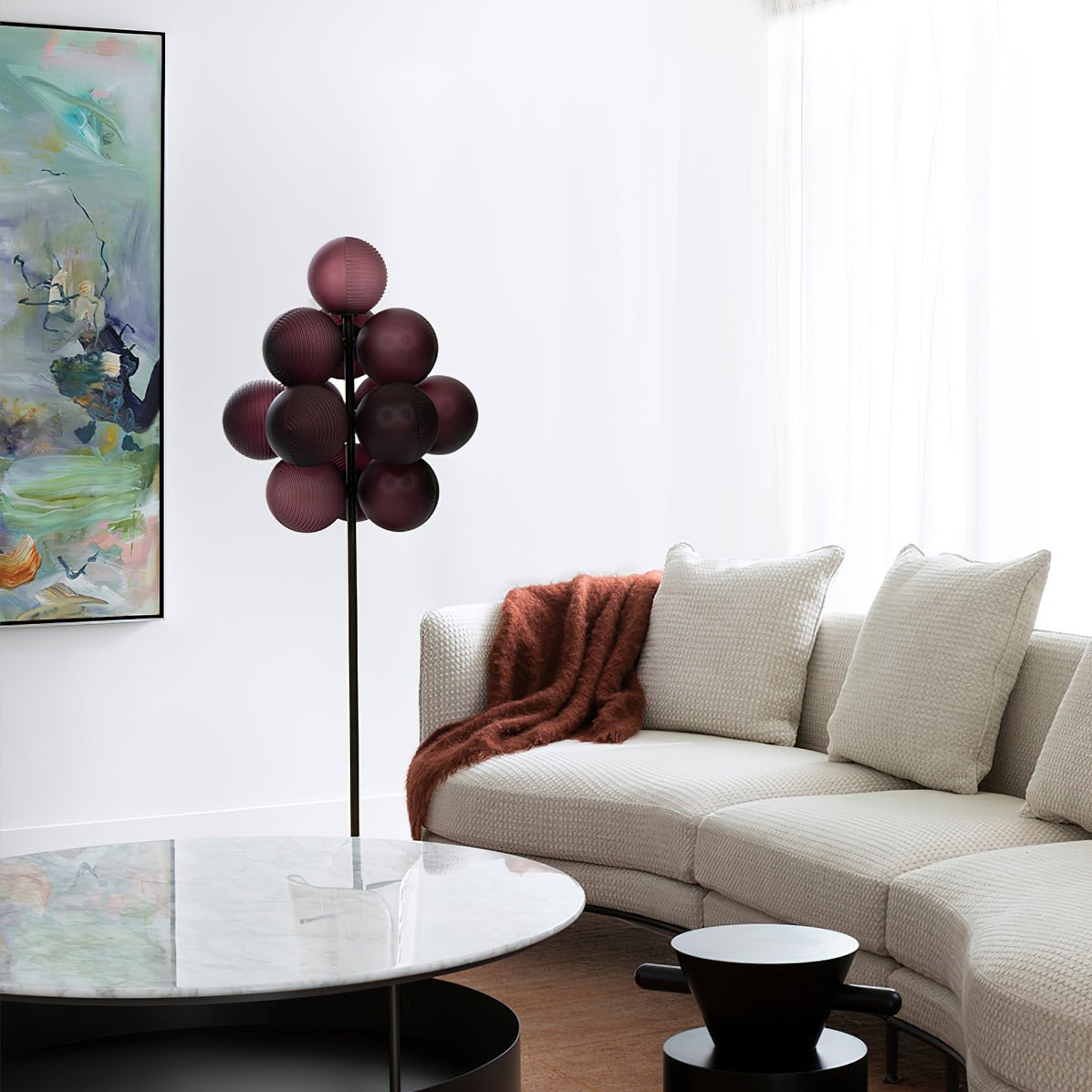 Nyrain Glass Artistic Floor Lamp-Neutral Decor