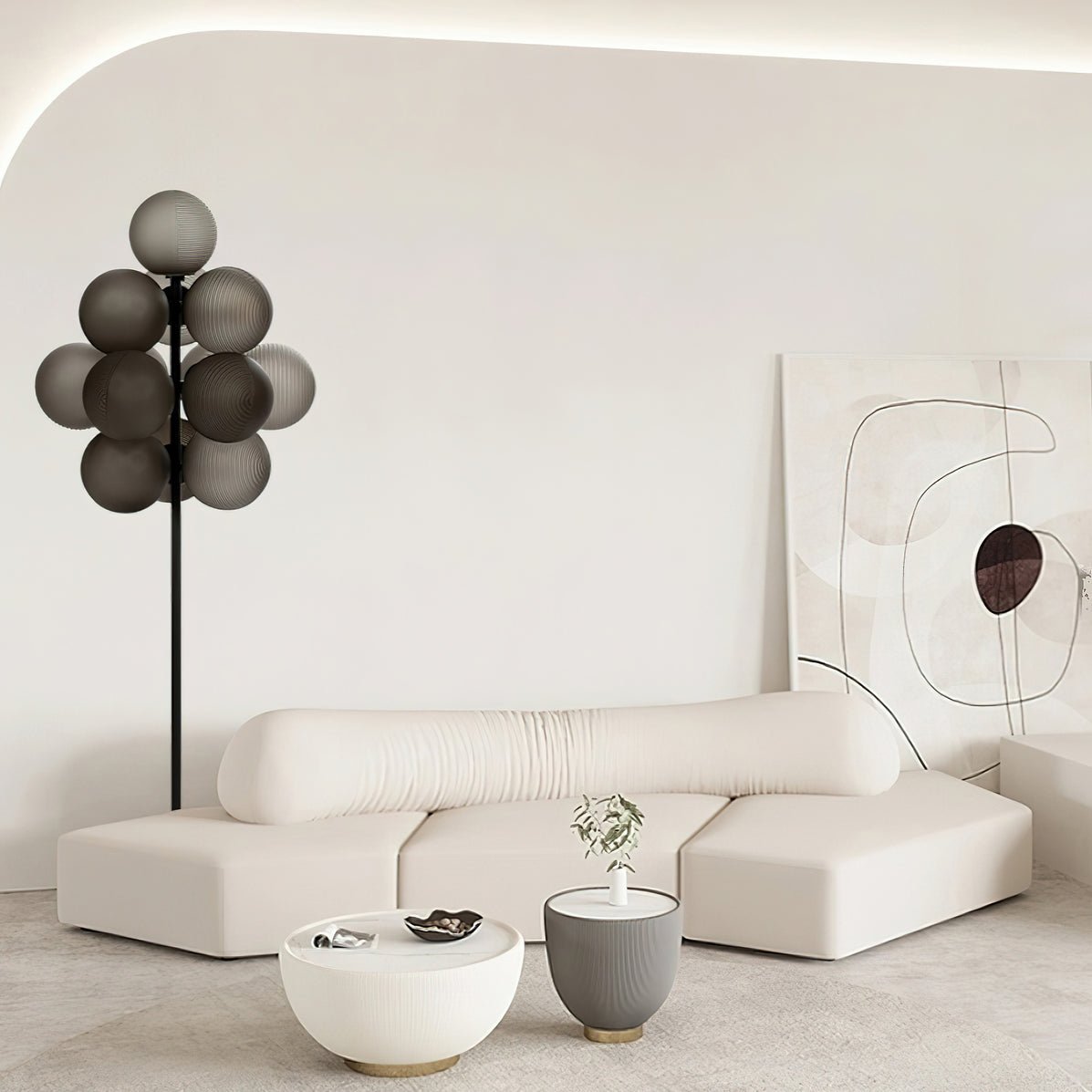 Nyrain Glass Artistic Floor Lamp-Neutral Decor